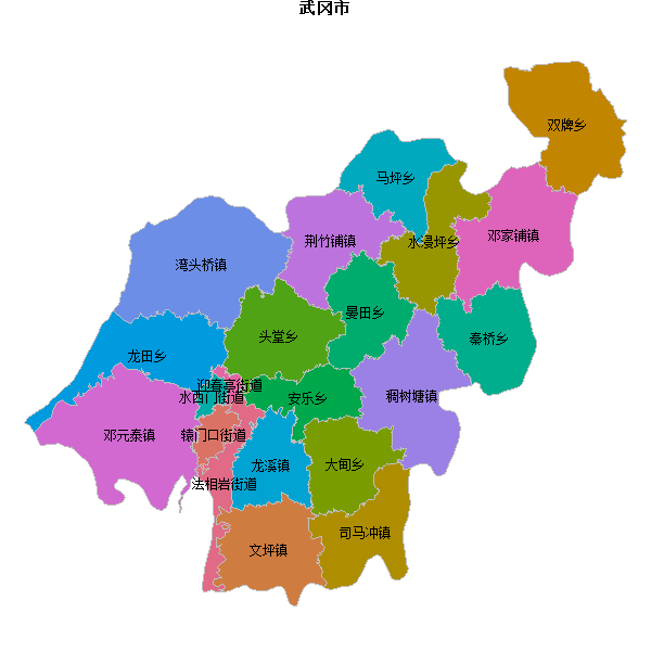 武冈市乡镇地图shp数据百度坐标系(bd09).shp