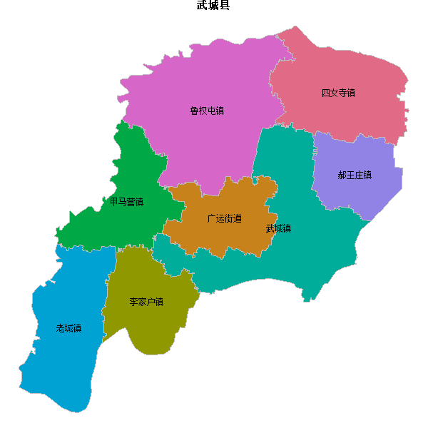 武城县乡镇地图shp数据百度坐标系(bd09).shp