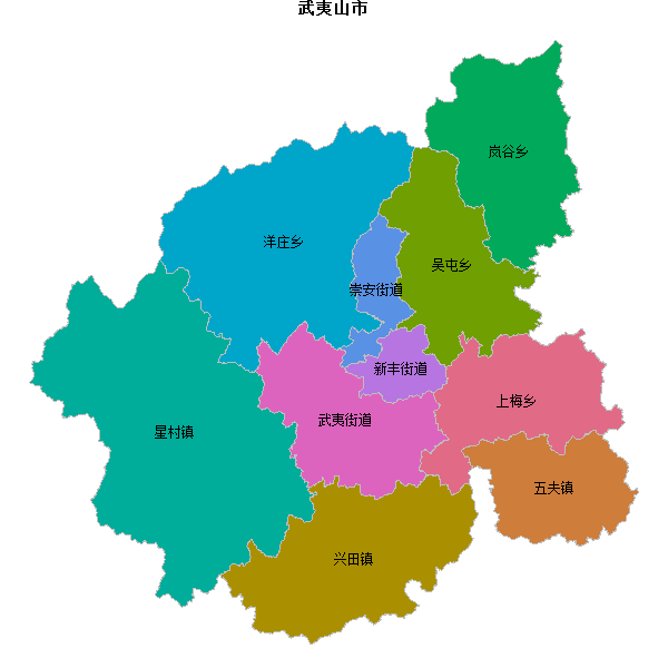 武夷山市乡镇地图JSON数据火星坐标系(gcj02).json