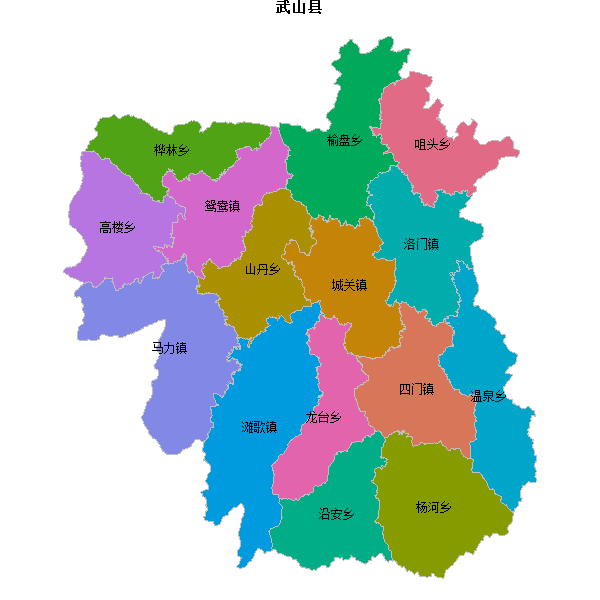 武山县乡镇地图JSON数据火星坐标系(gcj02).json