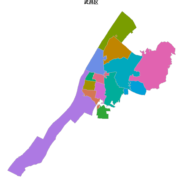 武昌区乡镇地图JSON数据火星坐标系(gcj02).json