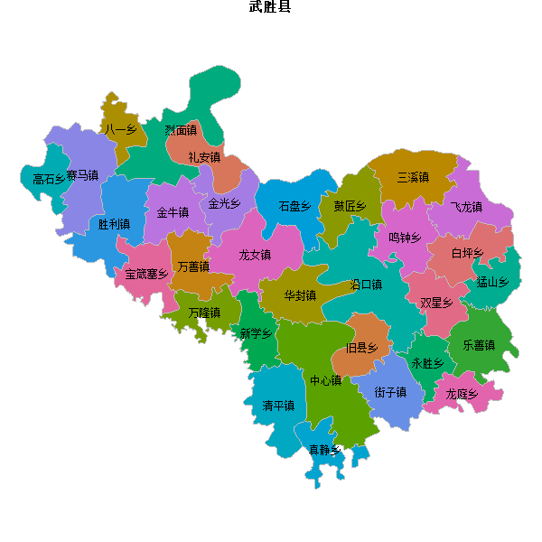 武胜县乡镇地图JSON数据百度坐标系(bd09).json