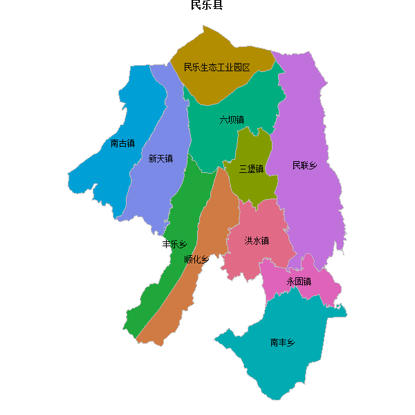 民乐县乡镇地图JSON数据火星坐标系(gcj02).json