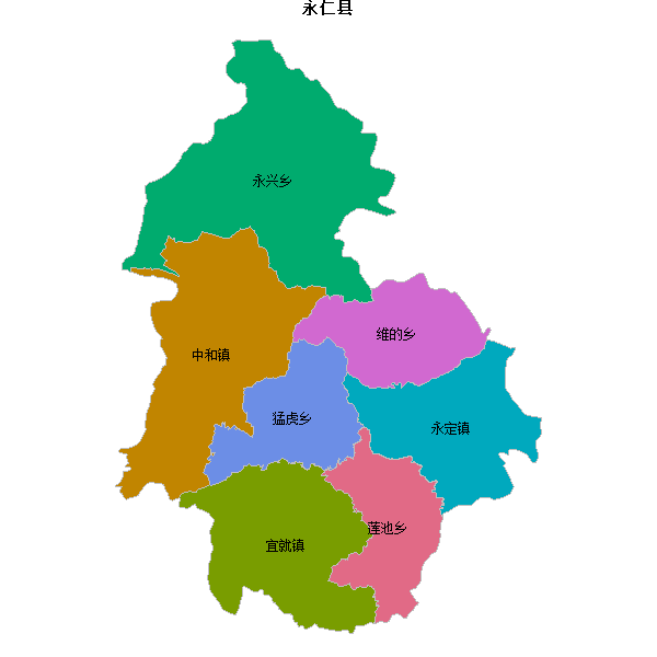 永仁县乡镇地图JSON数据火星坐标系(gcj02).json