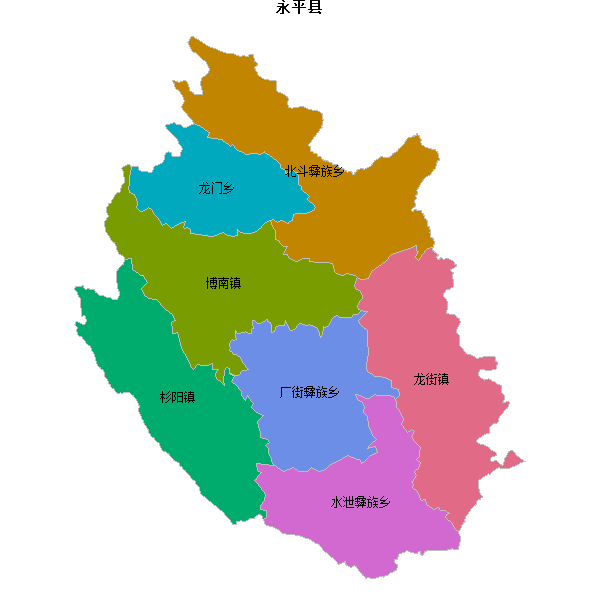 永平县乡镇地图JSON数据火星坐标系(gcj02).json