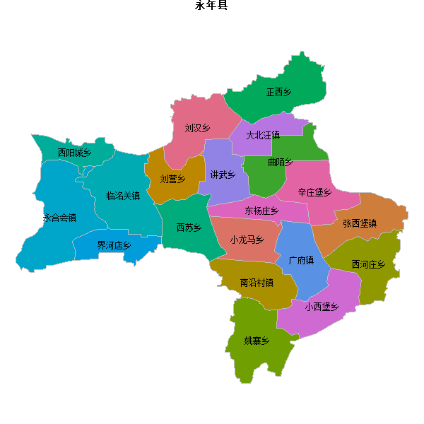永年县乡镇地图JSON数据火星坐标系(gcj02).json