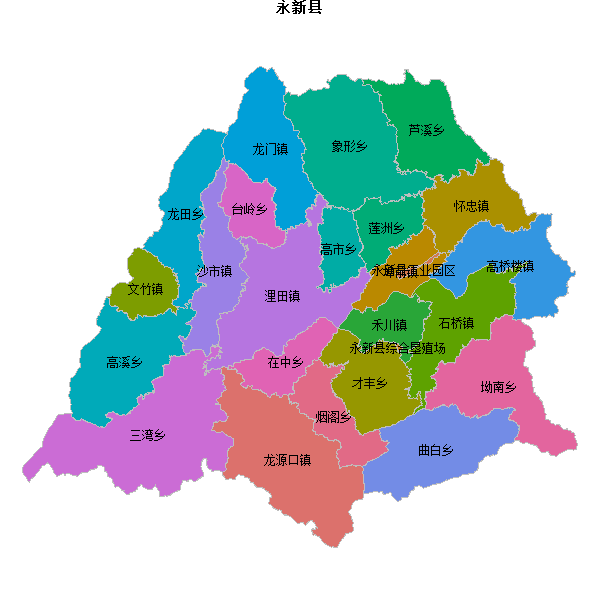 永新县乡镇地图JSON数据火星坐标系(gcj02).json