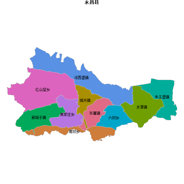永昌县乡镇地图JSON数据火星坐标系(gcj02).json
