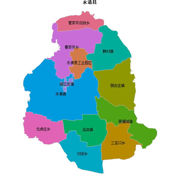 永清县乡镇地图JSON数据火星坐标系(gcj02).json