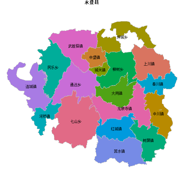 永登县乡镇地图JSON数据火星坐标系(gcj02).json