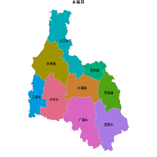 永福县乡镇地图JSON数据火星坐标系(gcj02).json