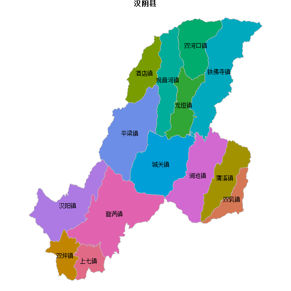 汉阴县乡镇地图JSON数据火星坐标系(gcj02).json