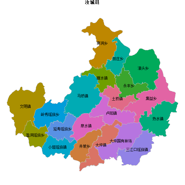 汝城县乡镇地图JSON数据火星坐标系(gcj02).json