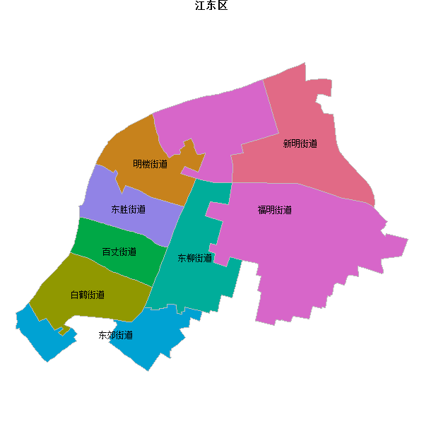 江东区乡镇地图JSON数据火星坐标系(gcj02).json