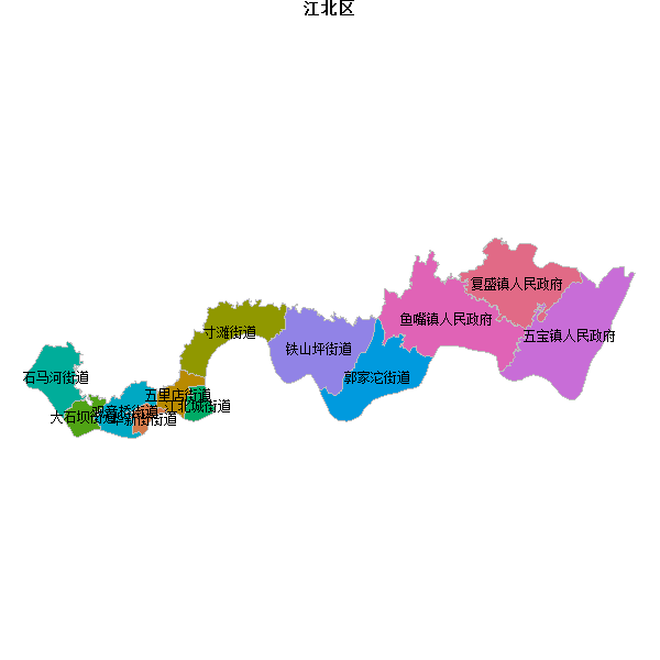 江北区乡镇地图JSON数据百度坐标系(bd09).json