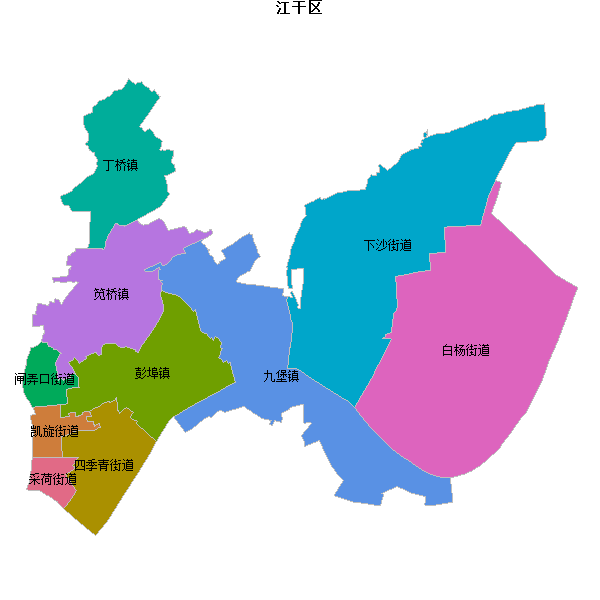 江干区乡镇地图shp数据百度坐标系(bd09).shp