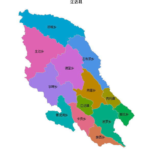 江达县乡镇地图JSON数据百度坐标系(bd09).json