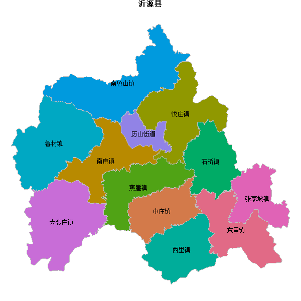 沂源县乡镇地图JSON数据百度坐标系(bd09).json