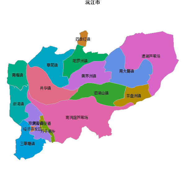 沅江市乡镇地图JSON数据火星坐标系(gcj02).json