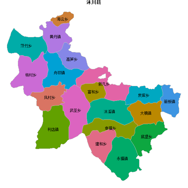 沐川县乡镇地图JSON数据火星坐标系(gcj02).json