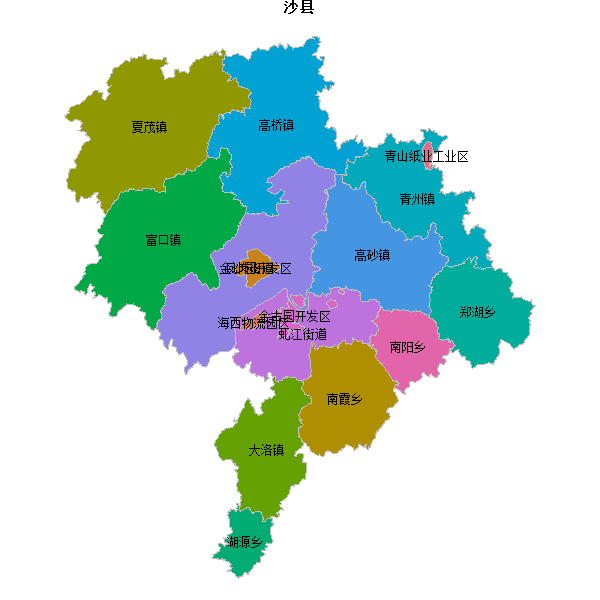 沙县乡镇地图JSON数据百度坐标系(bd09).json