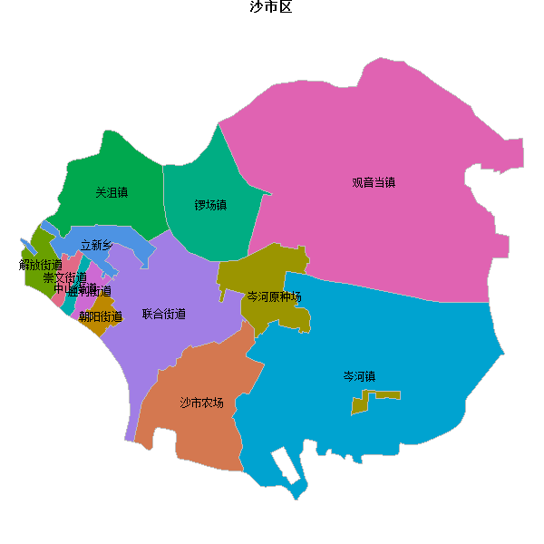 沙市区乡镇地图JSON数据火星坐标系(gcj02).json