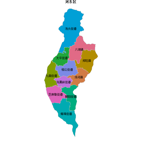 河东区乡镇地图JSON数据火星坐标系(gcj02).json