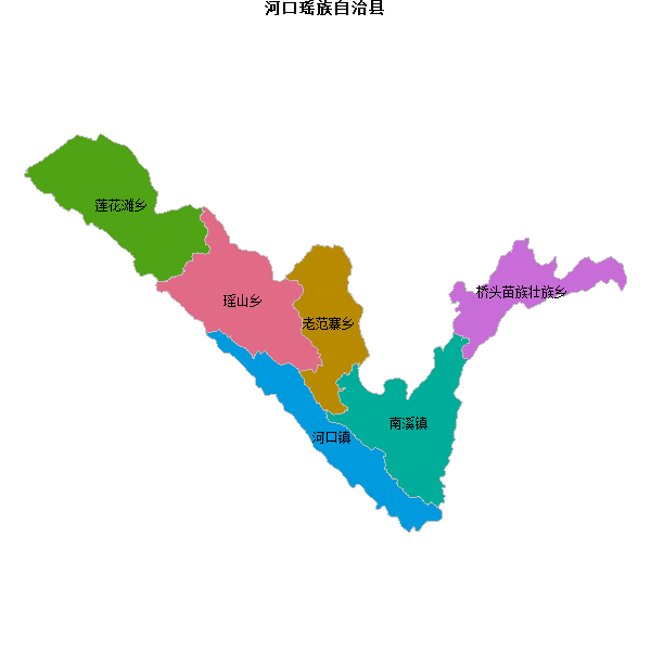 河口瑶族自治县乡镇地图shp数据百度坐标系(bd09).shp