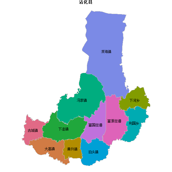 沾化县乡镇地图JSON数据火星坐标系(gcj02).json