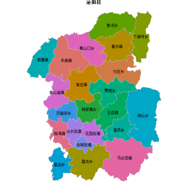 泌阳县乡镇地图JSON数据火星坐标系(gcj02).json