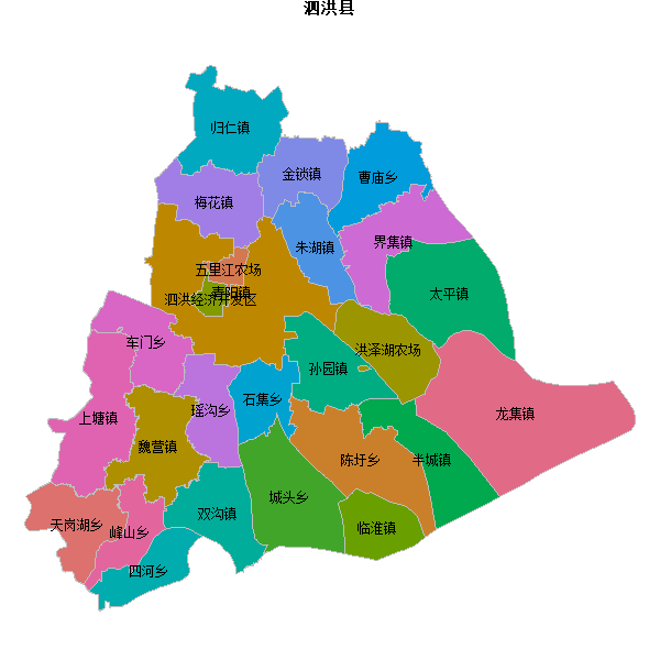 泗洪县乡镇地图JSON数据百度坐标系(bd09).json