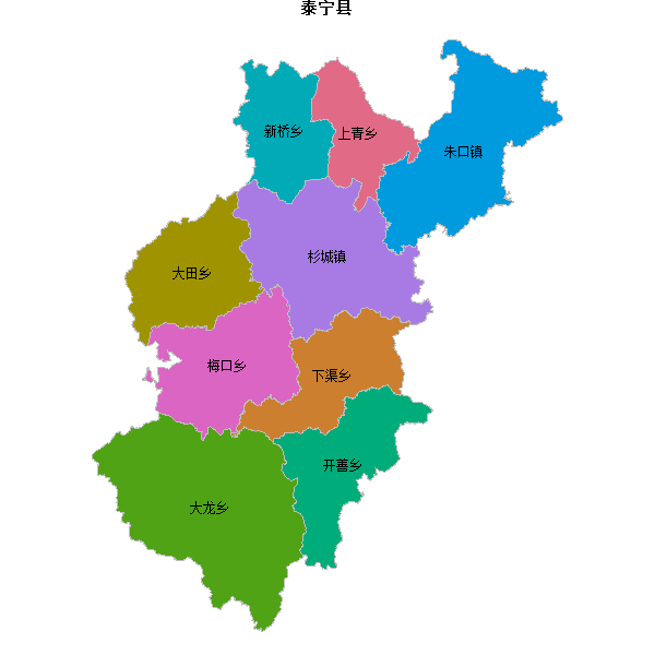 泰宁县乡镇地图JSON数据火星坐标系(gcj02).json
