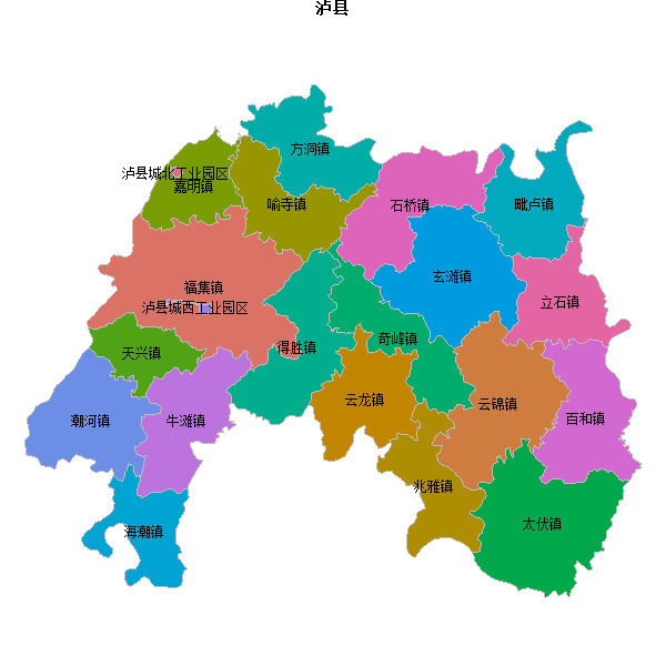 泸县乡镇地图JSON数据火星坐标系(gcj02).json