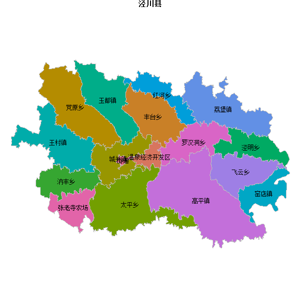 泾川县乡镇地图JSON数据火星坐标系(gcj02).json