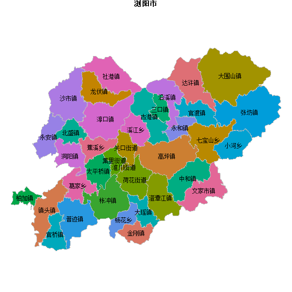 浏阳市乡镇地图JSON数据百度坐标系(bd09).json