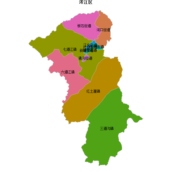 浑江区乡镇地图JSON数据火星坐标系(gcj02).json