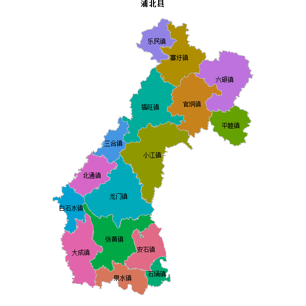 浦北县乡镇地图JSON数据火星坐标系(gcj02).json