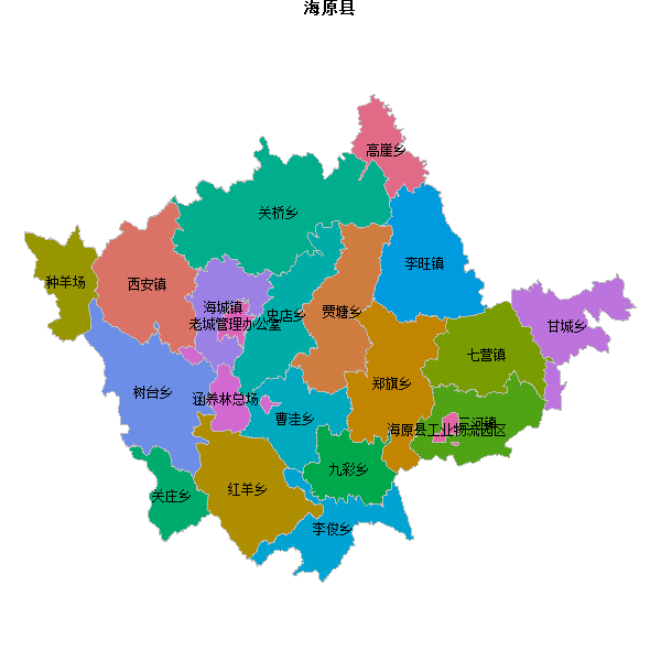 海原县乡镇地图JSON数据火星坐标系(gcj02).json