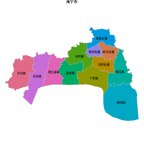 海宁市乡镇地图shp数据百度坐标系(bd09).shp