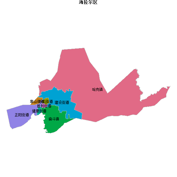 海拉尔区乡镇地图JSON数据火星坐标系(gcj02).json