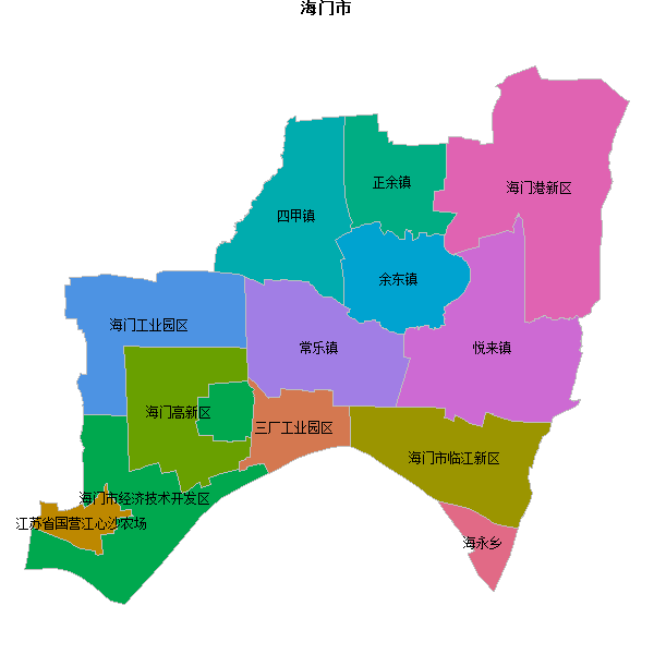 海门市乡镇地图JSON数据火星坐标系(gcj02).json