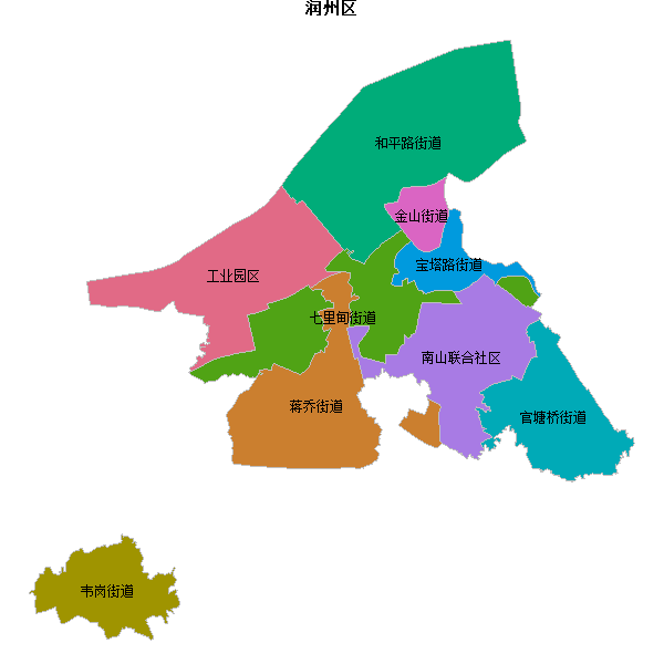 润州区乡镇地图JSON数据火星坐标系(gcj02).json