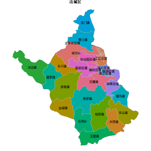 涪城区乡镇地图JSON数据火星坐标系(gcj02).json