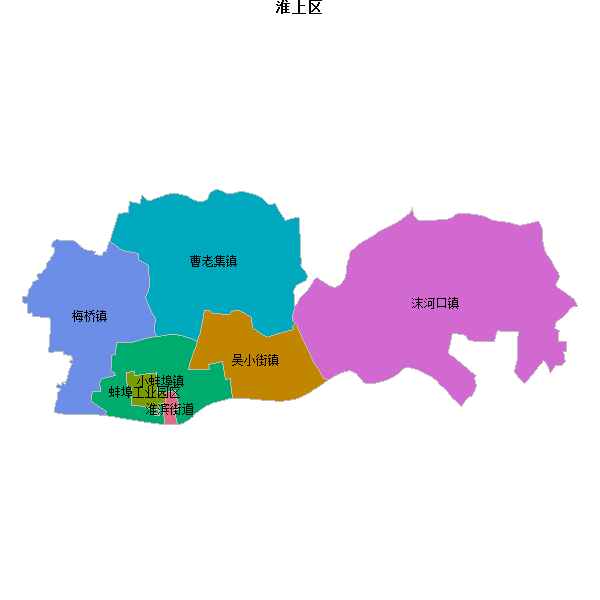 淮上区乡镇地图JSON数据火星坐标系(gcj02).json