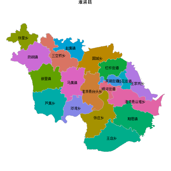 淮滨县乡镇地图JSON数据火星坐标系(gcj02).json