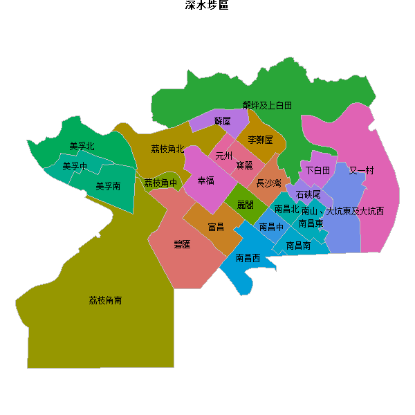 深水埗區地图JSON数据火星坐标系(gcj02).json