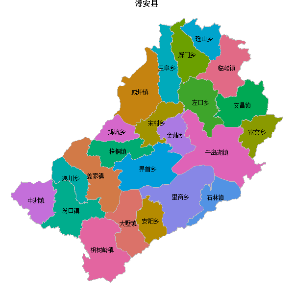 淳安县乡镇地图JSON数据火星坐标系(gcj02).json