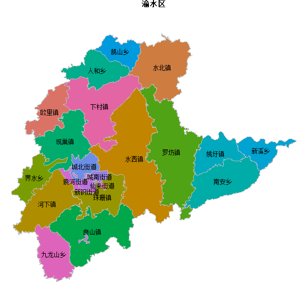 渝水区乡镇地图JSON数据火星坐标系(gcj02).json