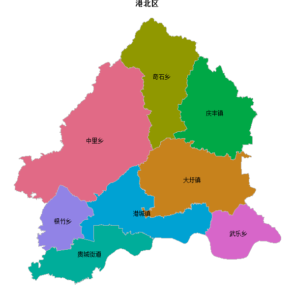 港北区乡镇地图JSON数据百度坐标系(bd09).json