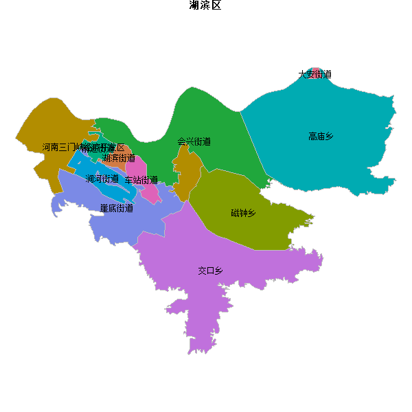 湖滨区乡镇地图JSON数据火星坐标系(gcj02).json